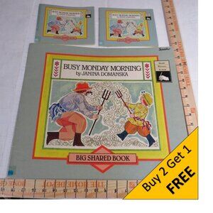 Busy Monday Morning BIG BOOK (almost 2 feet tall) with (2) student story books